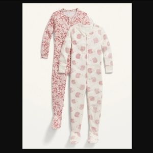 NWT Old Navy 2-Pack Footie Pajama One-Piece for Toddler & Baby 2T Hedgehog